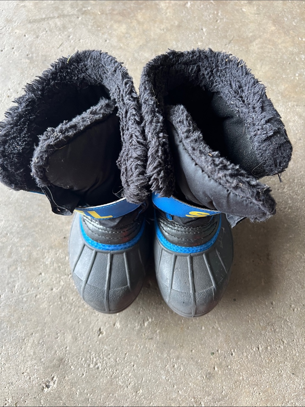Sorel Kids Black and Blue Waterproof Winter Boots